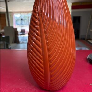 Elegant Orange Leaf Vase